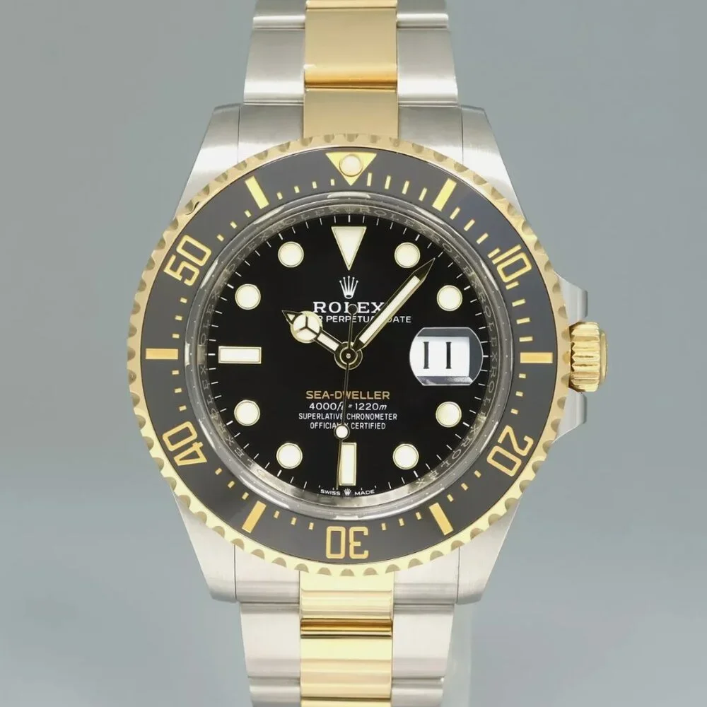 MINT Rolex Sea-Dweller Two-Tone Yellow Gold Steel Black Watch